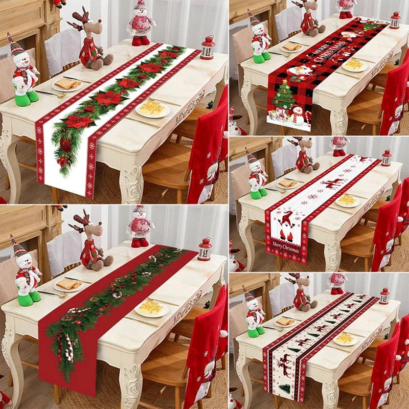 Christmas Table Runner Cloth Merry Christmas Table Decor for Home