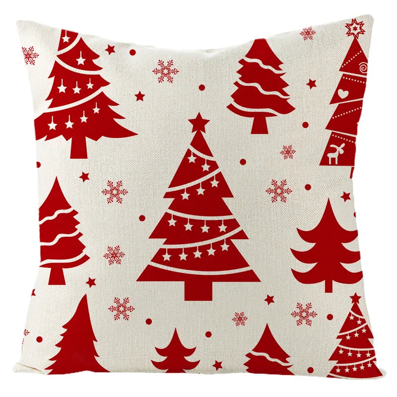 Christmas Red  Collection Pillowcase Holiday Home Decor Cushion  Cover  Aesthetics