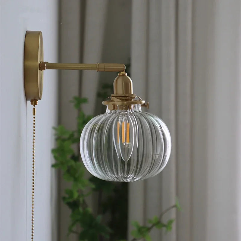 Pull Chain Modern New Wall Lamp Sconce Beside Bedroom Bathroom Mirror Stair Light Glass Ball Wandlamp Luminaira Lighting