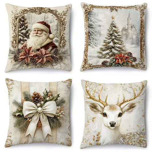 Christmas decoration pillow cover Santa Claus Reindeer Christmas Tree pattern living room sofa cushion cover home decoration