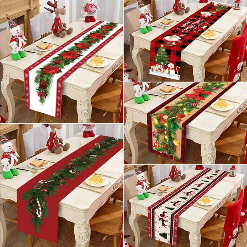 Christmas Table Runner Cloth Merry Christmas Table Decor for Home