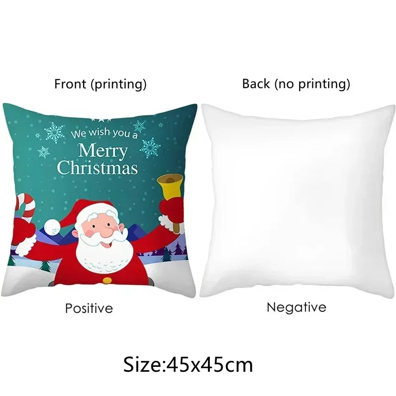 Christmas decoration pillow cover Santa Claus Reindeer Christmas Tree pattern living room sofa cushion cover home decoration